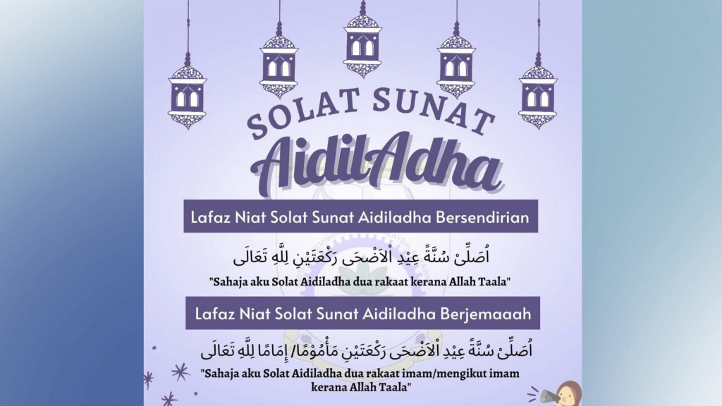 Solat Sunat Aidiladha Panduan Lafaz Niat