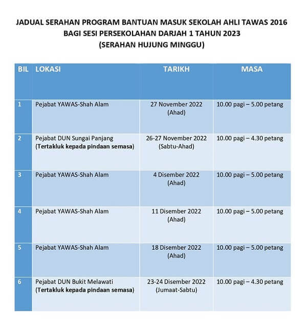 jadual program