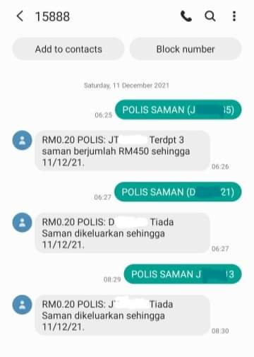 Cara Check Saman Polis, JPJ & AES Secara Online Atau SMS