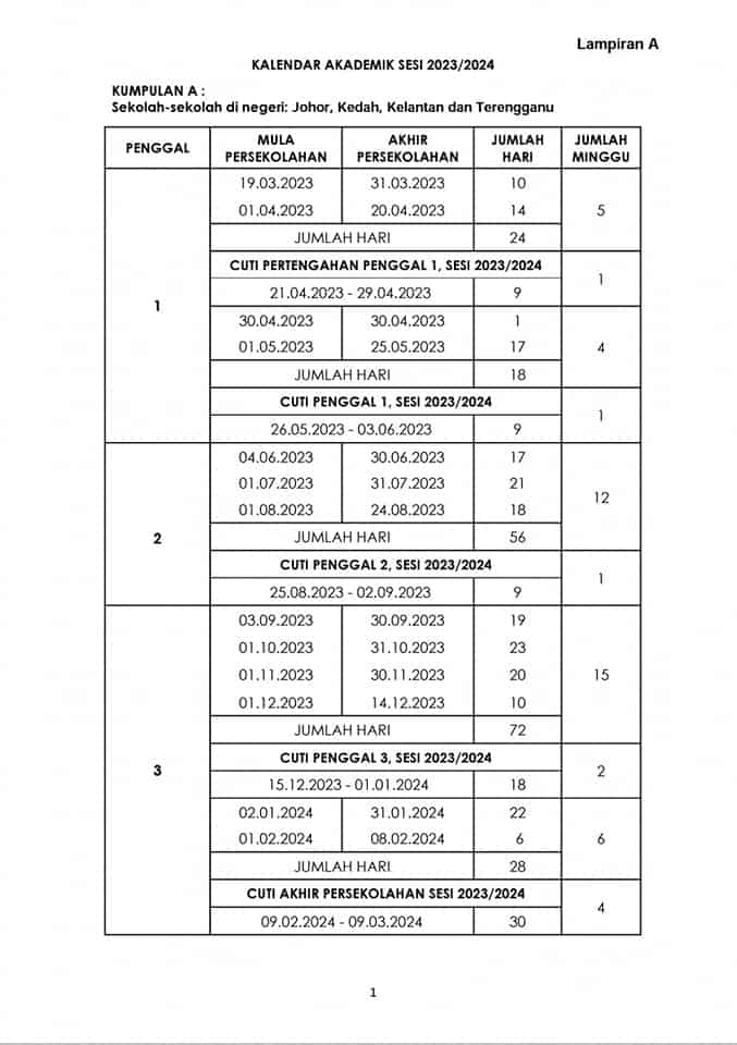 Takwim Cuti KPM 2024 2025